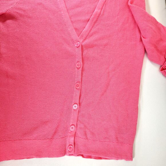 Merona Women's Cardigan Favorite Knit Textured Pink Sweater Size M - Picture 3 of 16
